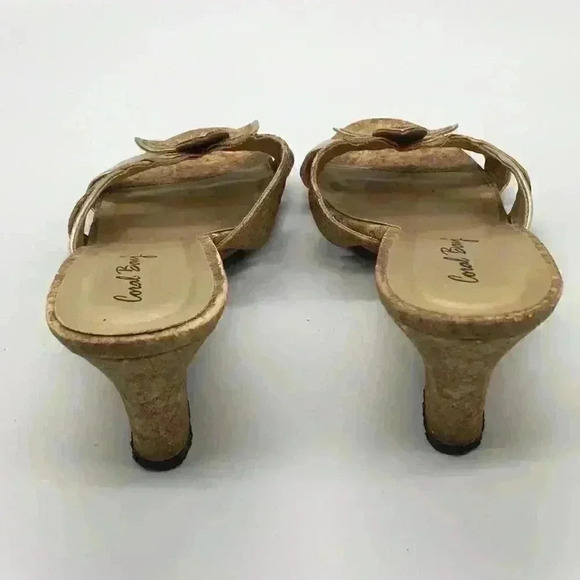 CORAL Bay Gold/Cork Slides w/3” Heel Size … - Picture 4 of 5